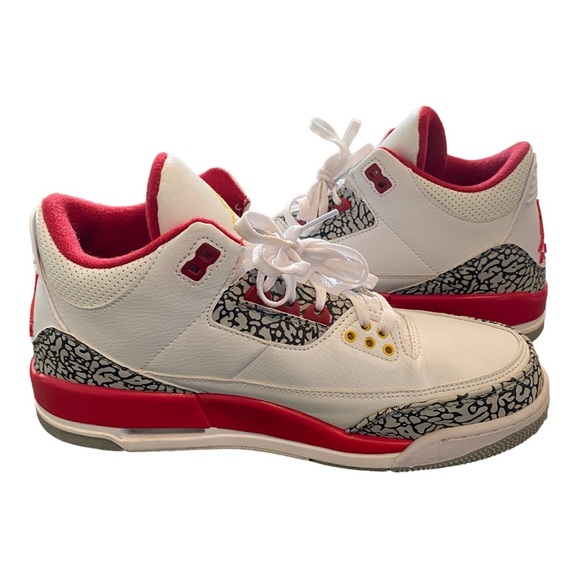 Nike Air Jordan 3 Retro Size 10 Red and White - Picture 6 of 12